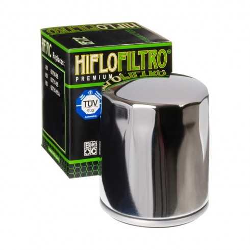HIFLO HF 171C Filtr oleju Harley Racing - nakrętka 17 mm chromowana