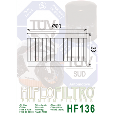 HIFLO HF 136 Filtr oleju SUZUKI