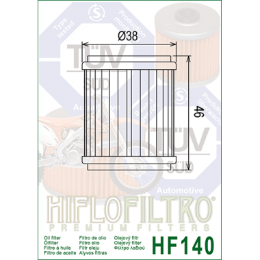 HIFLO HF 140 Filtr oleju YAMAHA