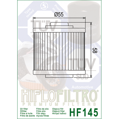 HIFLO HF 145 Filtr oleju YAMAHA, APRILIA