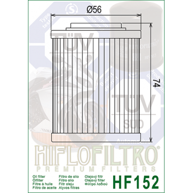 HIFLO HF 152 Filtr oleju APRILIA, BOMBARDIER, CAN-AM, HISUN
