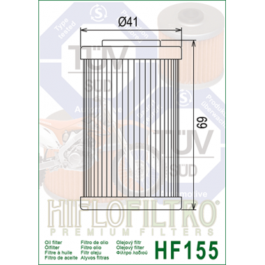 HIFLO HF 155 Filtr oleju BETAMOTOR, HUSABERG, HUSQVARNA, KTM, POLARIS