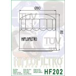 HIFLO HF 202 Filtr oleju HONDA, KAWASAKI