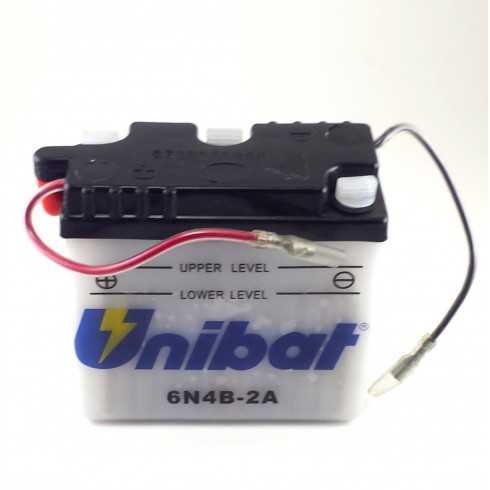 UNIBAT 6N4B-2A Akumulator motocyklowy obsługowy 6V 4Ah prawy +