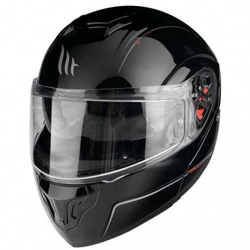 mt helmets kask motocyklowy szczękowy ATOM SV SOLID GLOSS BLACK