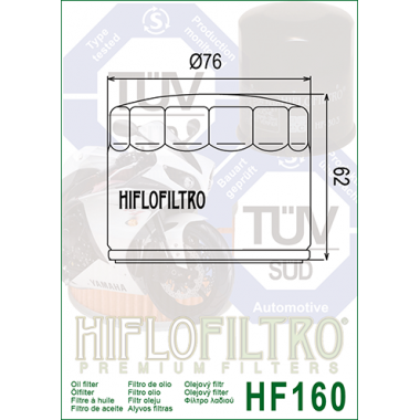 HIFLO HF160 Filtr oleju Bimota, BMW, Husqvarna